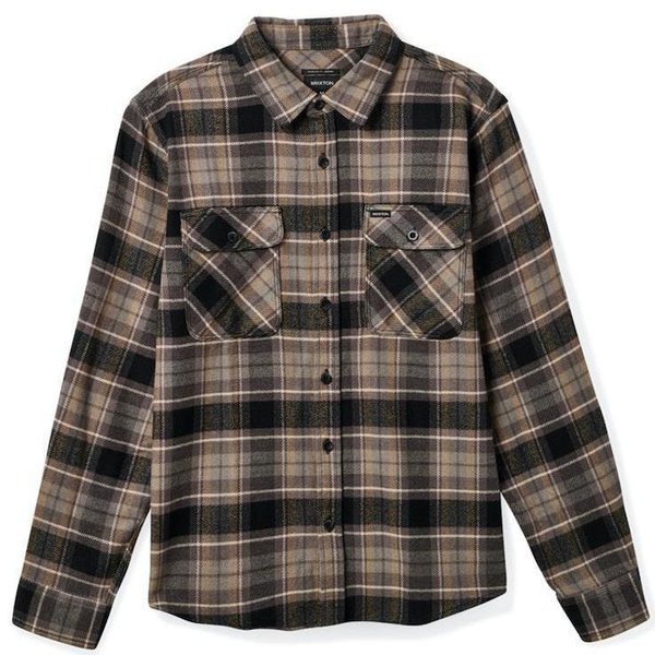 Brixton Bowery L/S Flannel Black/Charcoal/Oatmeal