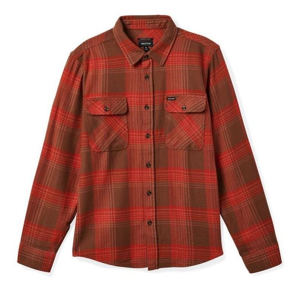 Brixton Bowery L/S Flannel Barn Red/Bison