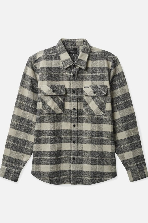 Brixton Bowery Heavy weight L/S Flannel Black/Charcoal