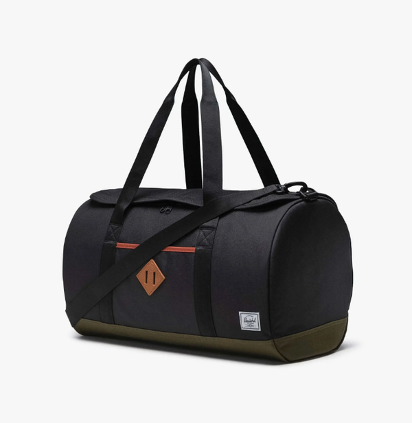 Herschel Heritage Duffle Bag (Black/Ivy Green/Chutney)
